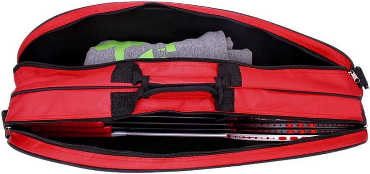 Extra grote Oxford waterdichte badmintontas, draagbare squashtas, rackettas, tennistas met schoenenvak, tennistas, sporttas voor 6 rackets, schoenen, kleding, handdoek