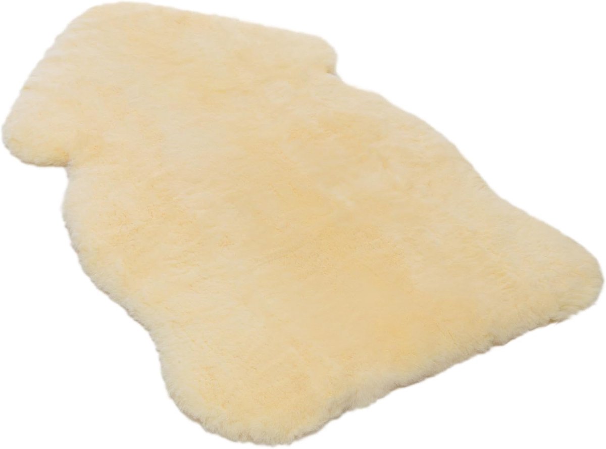 Lamswollen babydeken 75 cm - natuurlijke gouden kleur - ademend - ideaal als speelmat - SnelShoppen