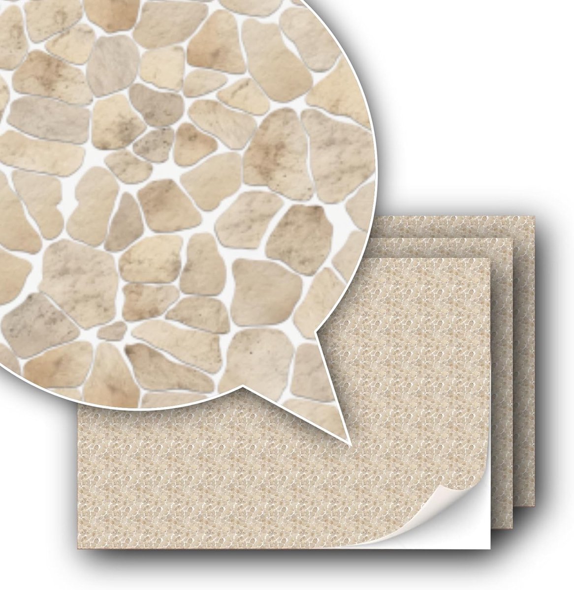 3 vellen zelfklevende decorfolie voor bestrating en oppervlakken voor modelbouw in schaal 1:87 Spoor H0 (UK: 3,5mm Schaal) (zandsteenmozaïek)