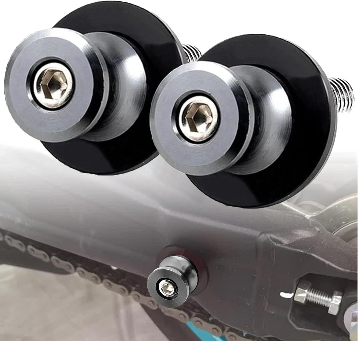 M10 x 1,25 Bobbins Montagestandaard 10 mm Standopname voor Z750 Z1000 Ninja 250 ER6N ZX10R ZX6R Duke 125 390 RC125 RC390 FZR 1000 400 600R-grijs