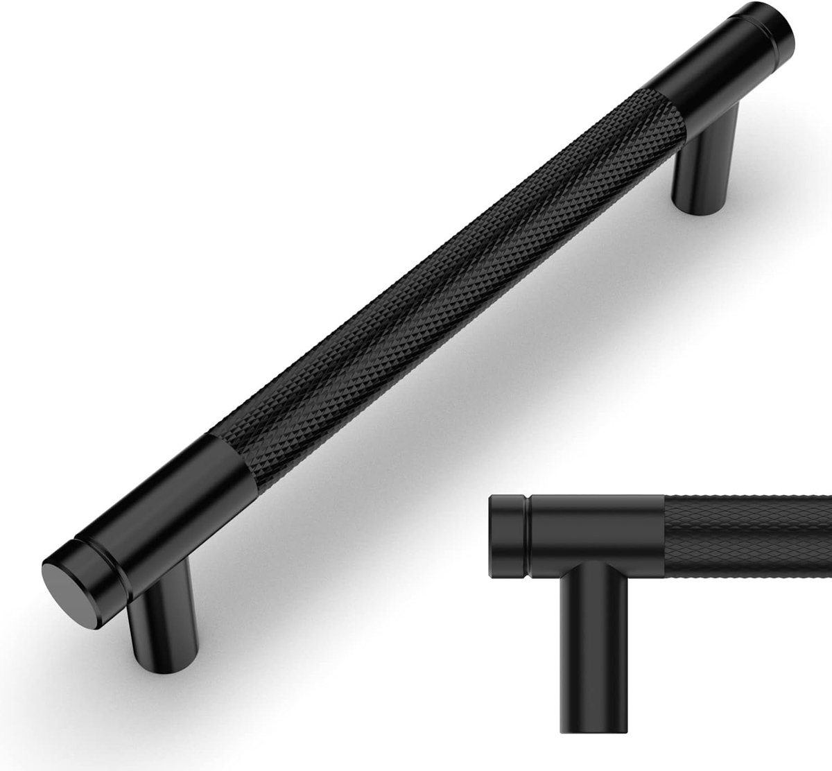 Handgrepen voor keukenmeubels, gatafstand 128 mm, zwart, voor keukenkasten en mobilair, 10 stuks, UK0040
