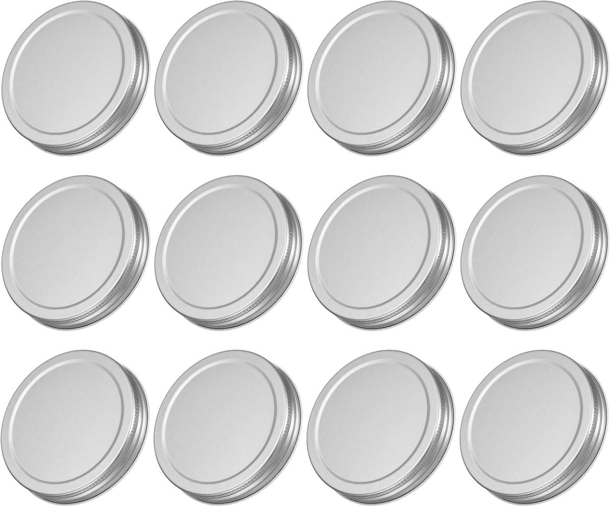 Deksels, 86mm/3,39" brede mond tinplaat deksels, lekvrij voor inmaakpotten keukenopslag (zilverkleur)