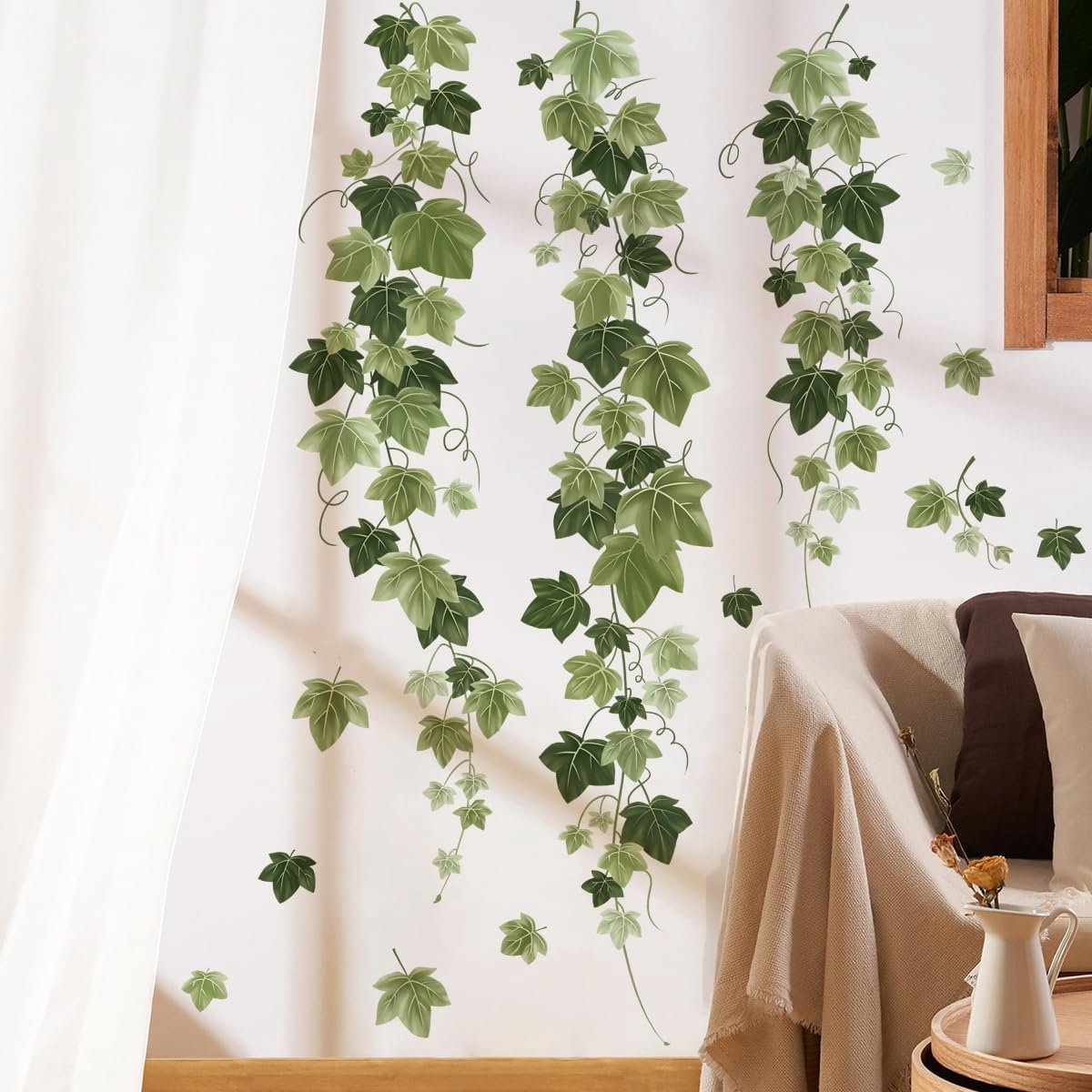 Muurstickers Groene Klimop Plant Bladeren Muurstickers voor Slaapkamer Woonkamer Wall Art Decor
