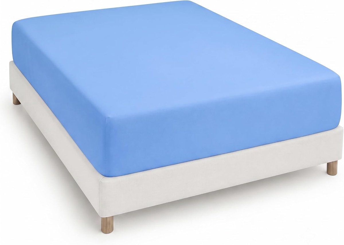 home Collection Hoeslaken, 180 x 190 x 33 cm, microvezel, polyester, geborsteld, blauw