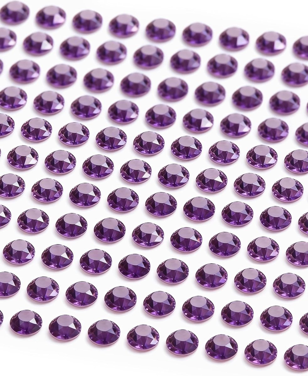 glittersteentjes, zelfklevend, 220 stuks, 8 mm, strassteentjes om te knutselen, stickers, glittersteentjes, stickers, diamanten, lijm, stenen, knutselen, plakstrip, zelfklevend, glitter