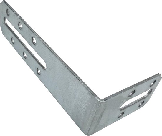 C58919 - Set van 5 verstelbare montagebeugels 120x55x30x2 mm met afgeschuinde hoeken - montagegaten 10+2 - voor gipsplaatwanden werkblad - van verzinkt staal Z275 — afbeelding 3