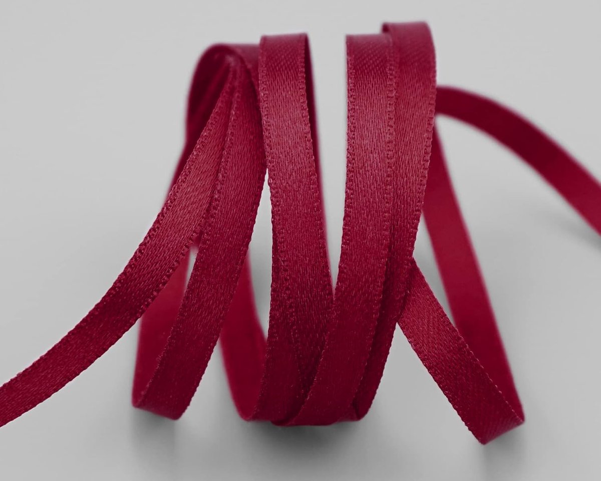 50 m x 6 mm Satijnlint Bordeaux Wijnrood (619) dubbelzijdig strikkenband van satijn zonder draad zacht en glanzend cadeauband decoratieband Double face decoratieband decoreren koord knutselen