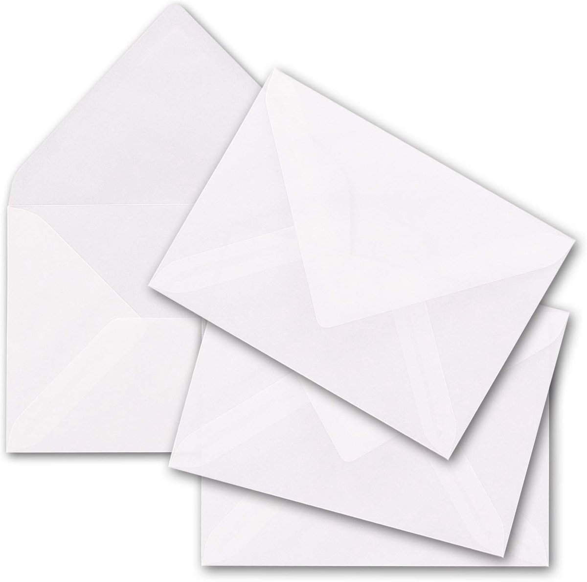 NEUSER Transparante enveloppen, 50 stuks, formaat C6, 11,4 x 16,2 cm, plakrand, puntklep, voor A6-formaat, witte transparante enveloppen, merk: GUSTAV NEUSER