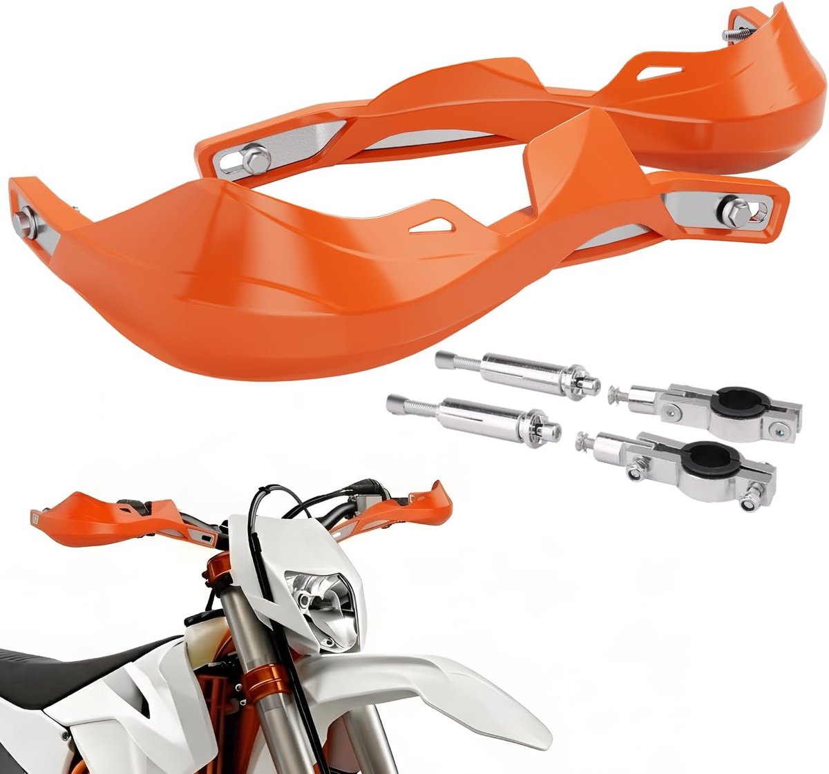 Handbescherming voor motorfiets, 22 mm tot 28 mm-oranje | handbescherming voor motorfiets, voor Ron ATV, pitbike, offroad, motorcross, enduro, MX