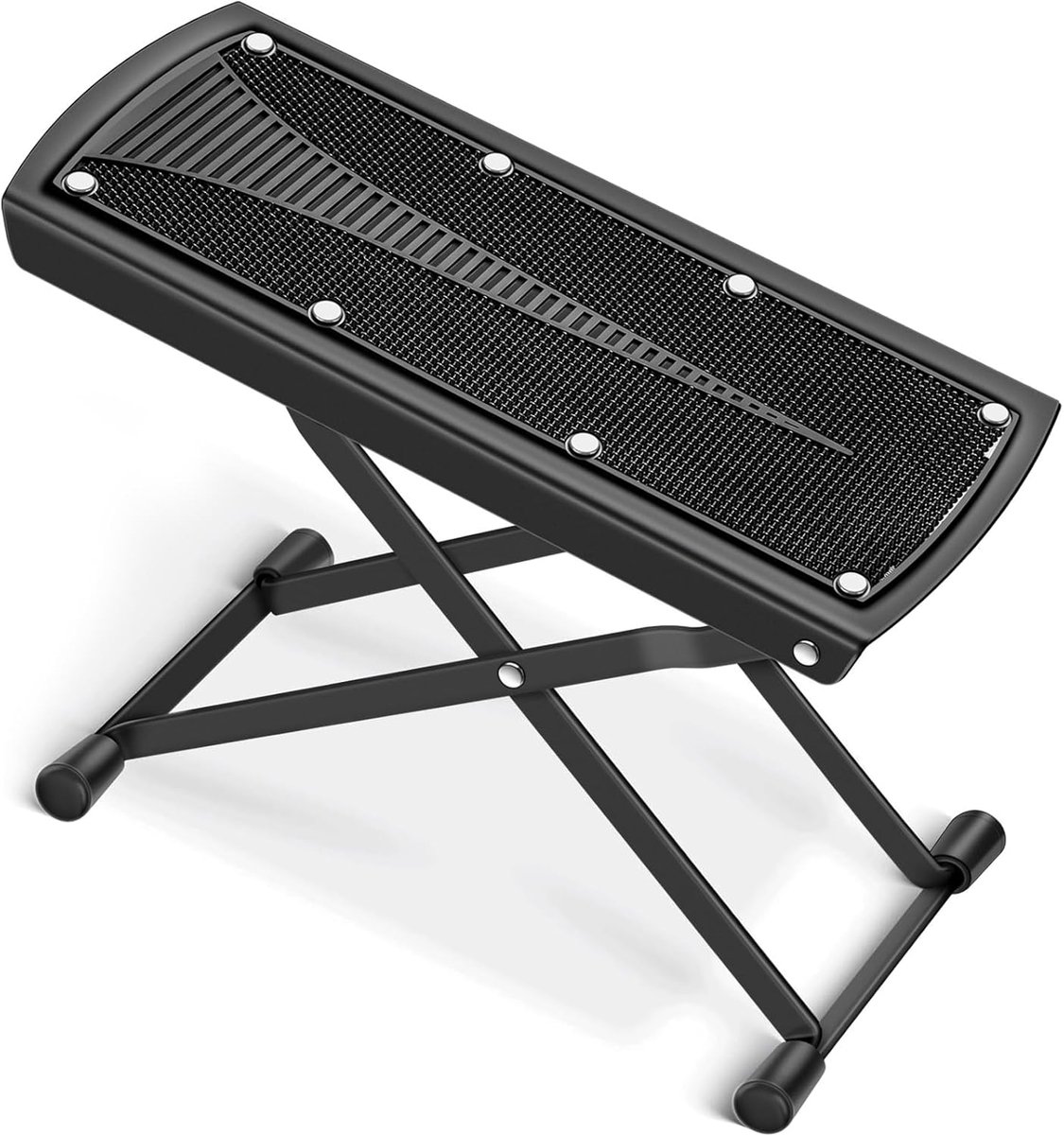 Gitaar-voetenbank, 6-voudig in hoogte verstelbaar, stabiele voetenbank voor gitaristen met antislip rubberen mat, opvouwbare en draagbare voetensteun, maximale belasting 70 kg, model