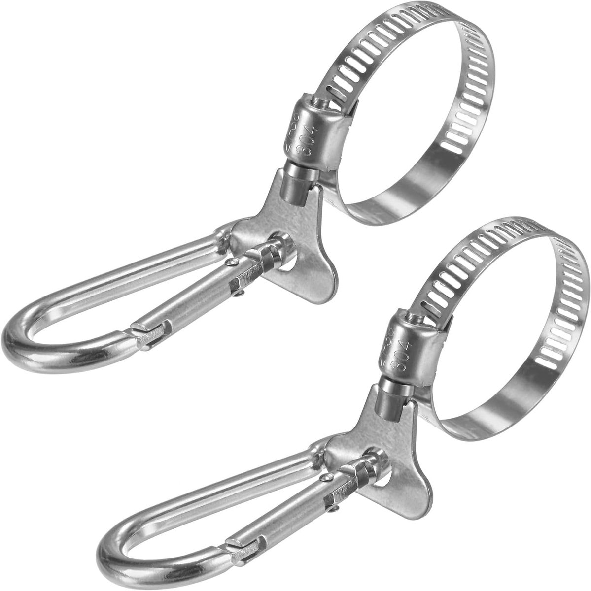 METERXITY 2-pack vlaggenmast ringen 0,8-1,5 inch, verstelbare vlaggenmast clips W vlaggenmast klem om vlag vast te houden, roestvrij stalen vlaggenmast clips doorvoertule ringen voor
