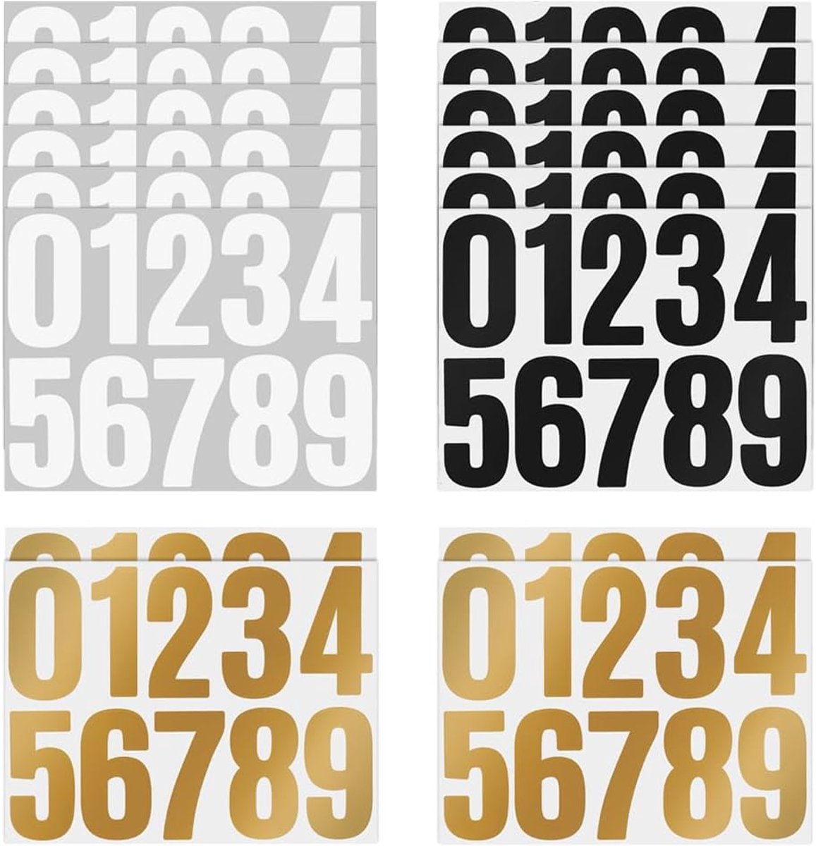 160 stuks 100 mm stickers cijfers drie kleuren vinyl waterdicht 0-9 cijferstickers, zelfklevende cijfers voor buiten, borden, straat