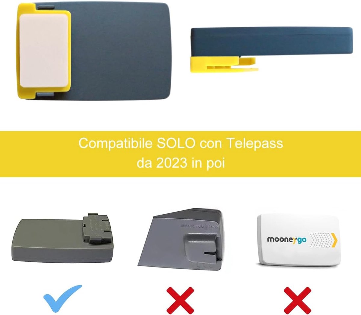 Bevestigingsclip voor T.pass 2023 en 2024, 2 stuks, kleefclip, compatibel met t.pass Slim nieuwe generatie model, bevestigingssysteem voor t.pass 2023 voor auto, geel