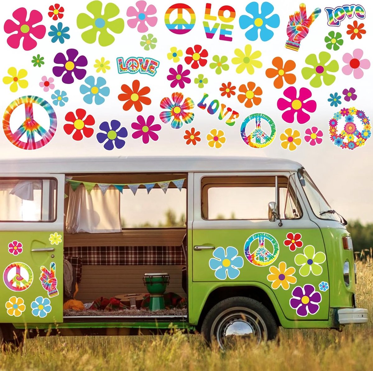 99 STUKS Bloemen Auto Stickers, Waterdichte Motorkap Vinyl Sticker Auto Raam Stickers Auto grafiek Lichaam Zijkant Deur Kofferbak Decoratie voor Racing SUV Truck Bus Raam Muur Laptop Motorfiets Bakje