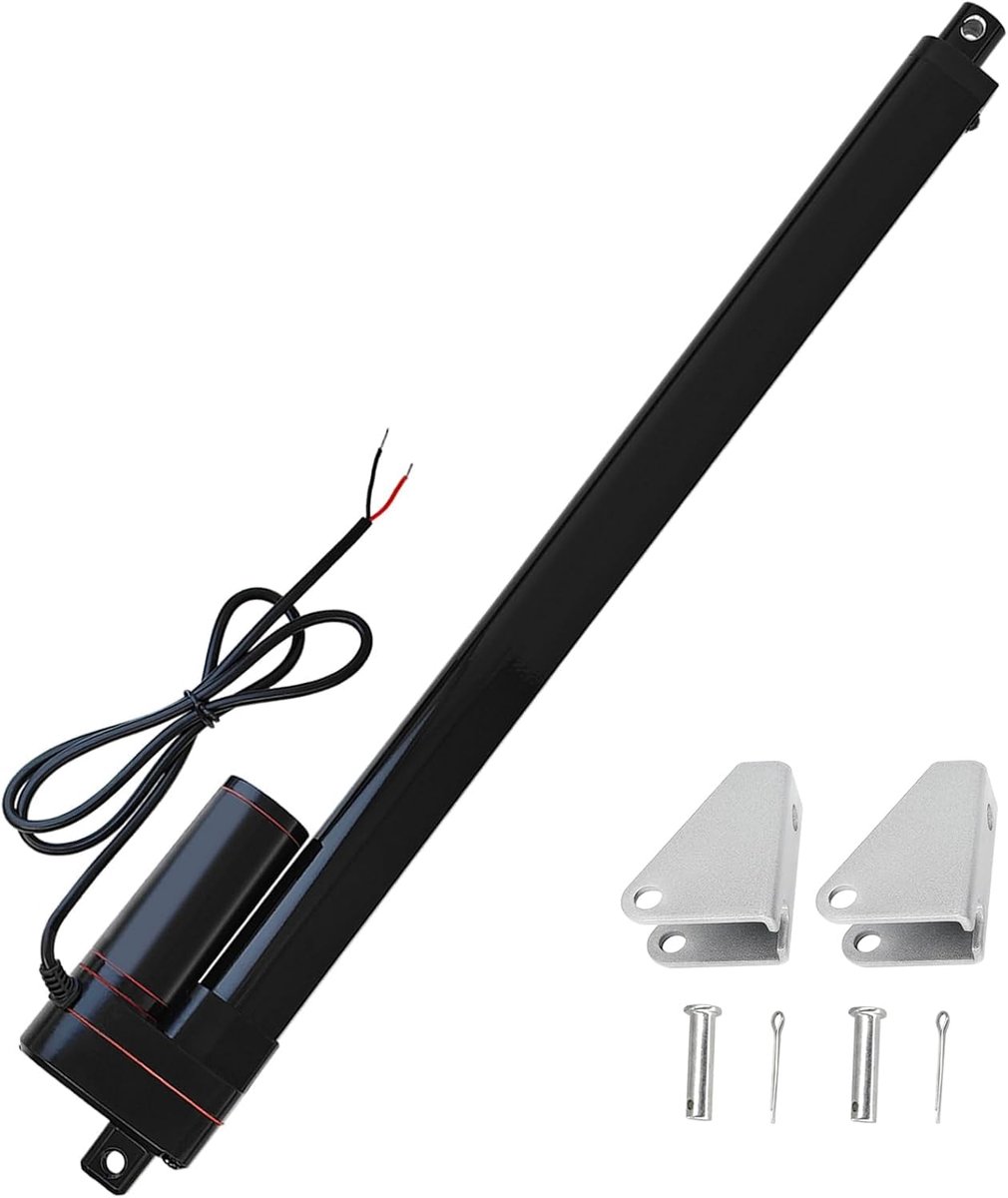 400 mm slag, 400 N, IP65 waterdicht, lineaire aandrijving, 12 V lineaire actuator, 34 mm/s, met montagebeugels voor liftcoop-deur, kast, raamopener, deuropener, thuisautomatisering