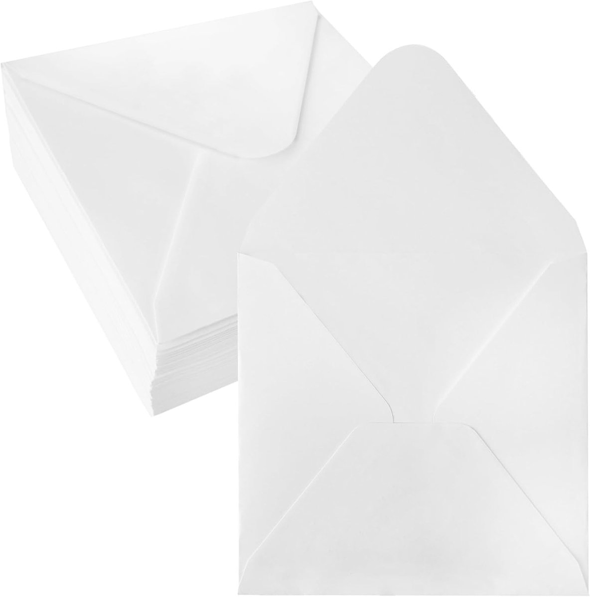 50 Vierkante Enveloppen Wit, 155x155 mm, 120 g/m² | Elegante enveloppen met natte lijm voor uitnodigingen, kaarten, bruiloften en feestdagen.