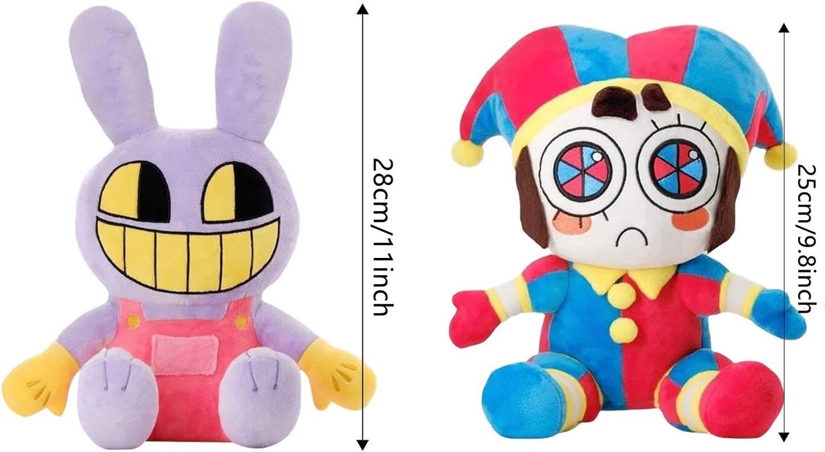 SnelShoppen - Maomoto De Geweldige Digitale Circus Pluche Speeltjes, Jax en Pomni Pluche Speelgoed voor TV-fans, Zacht Katoenen Kussen, Gevulde Figure — cadeau in Spellen & Speelgoed - foto 2