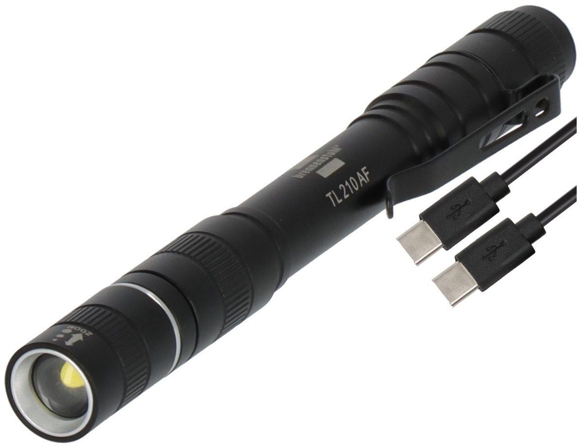 Oplaadbare zaklamp LED LuxPremium TL 210 AF / zaklamp met heldere Osram LED (200lm, tot 13 uur brandtijd, spatwaterdicht IP44)