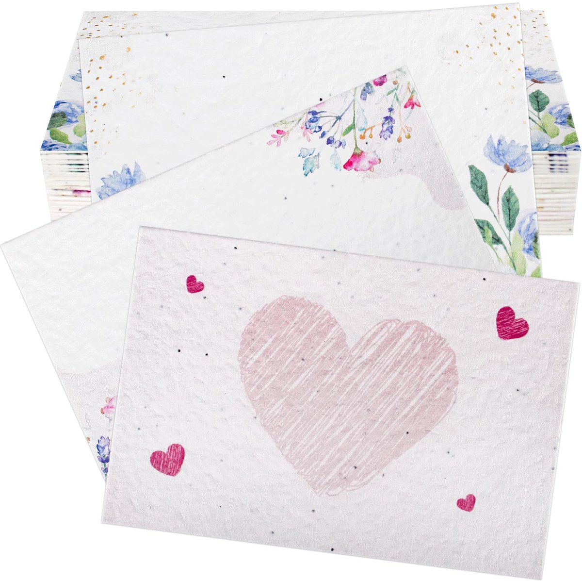 Zaadpapier Wenskaarten - Groeiende Kaarten - Bijzondere Groeten Versturen - Met Wilde Bloemen Zaden - 30 stuks - Multicolor