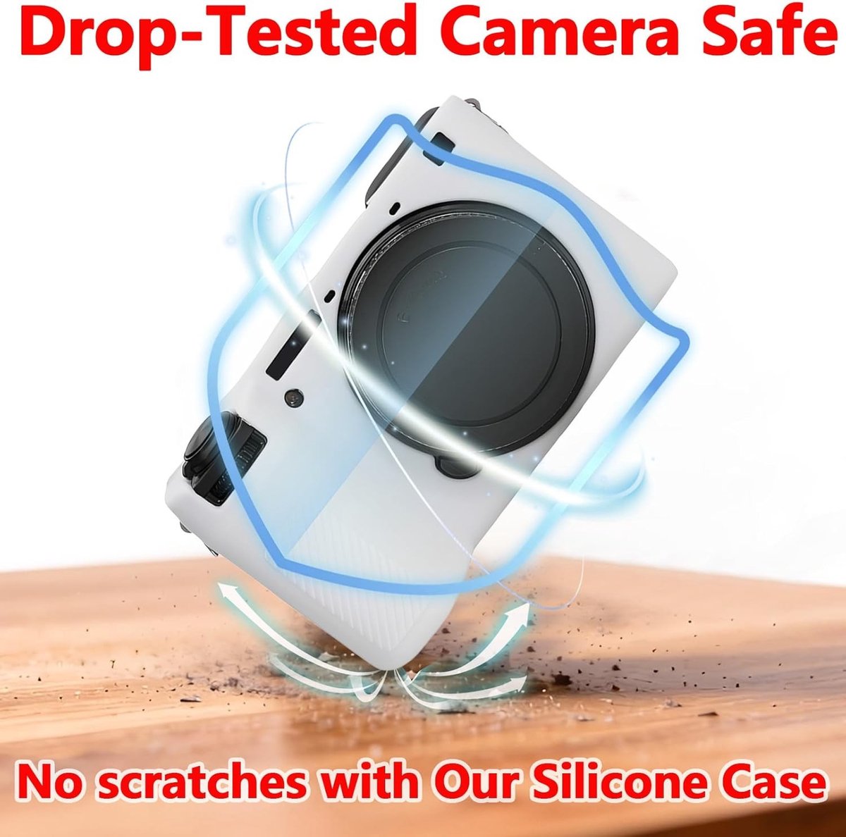Beschermhoes voor Sony A6700 - Op maat gemaakte siliconen camera case, compact en lichtgewicht, witte camera protector