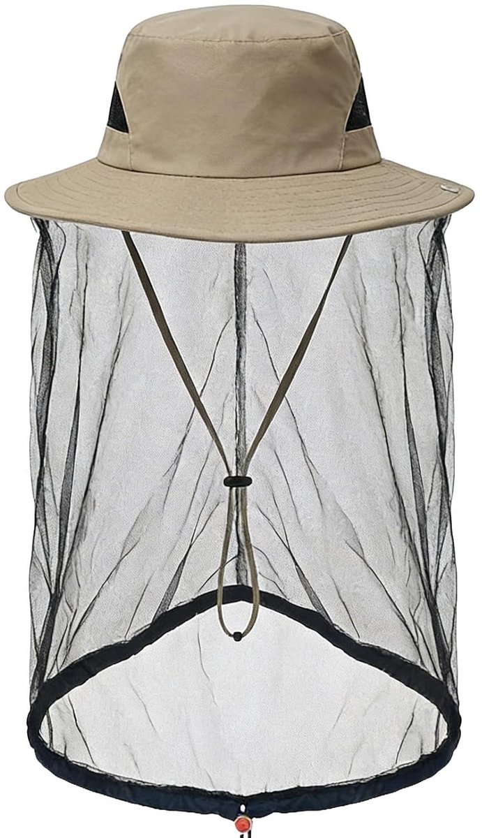 Muggennet voor Insecten, Polyester, 99 x 66 cm, Zwart, Ideaal voor Vissen, Wandelen en Kamperen met Opbergtas