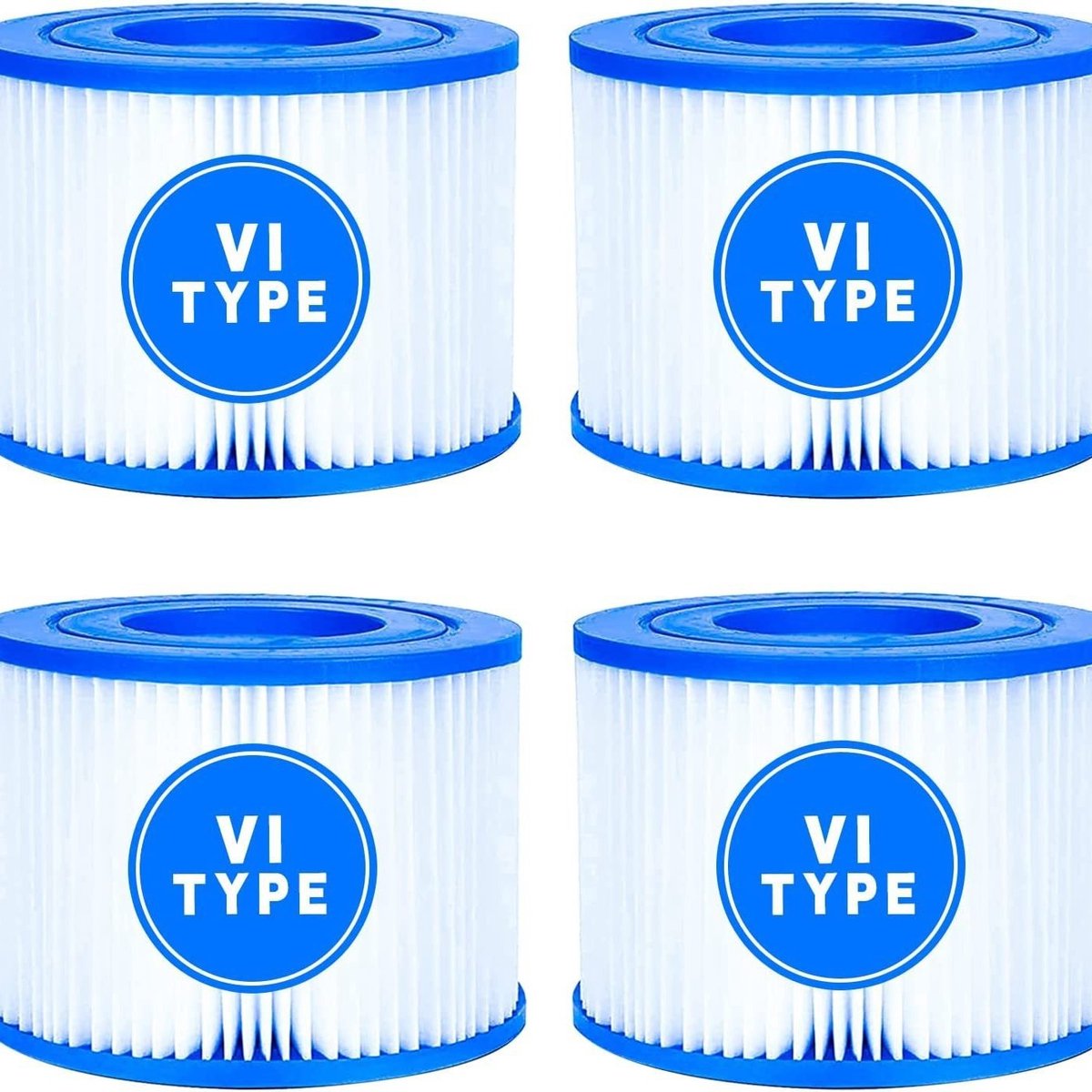 Set van 8 Type 6 cartridgefilters geschikt voor Bestway Lay-Z-Spa, Type 6 spa- en bubbelbadfilter geschikt voor Coleman SaluSpa filters, geschikt voor Bestway filters, Lay-Z-Spa, geschikt voor Intex