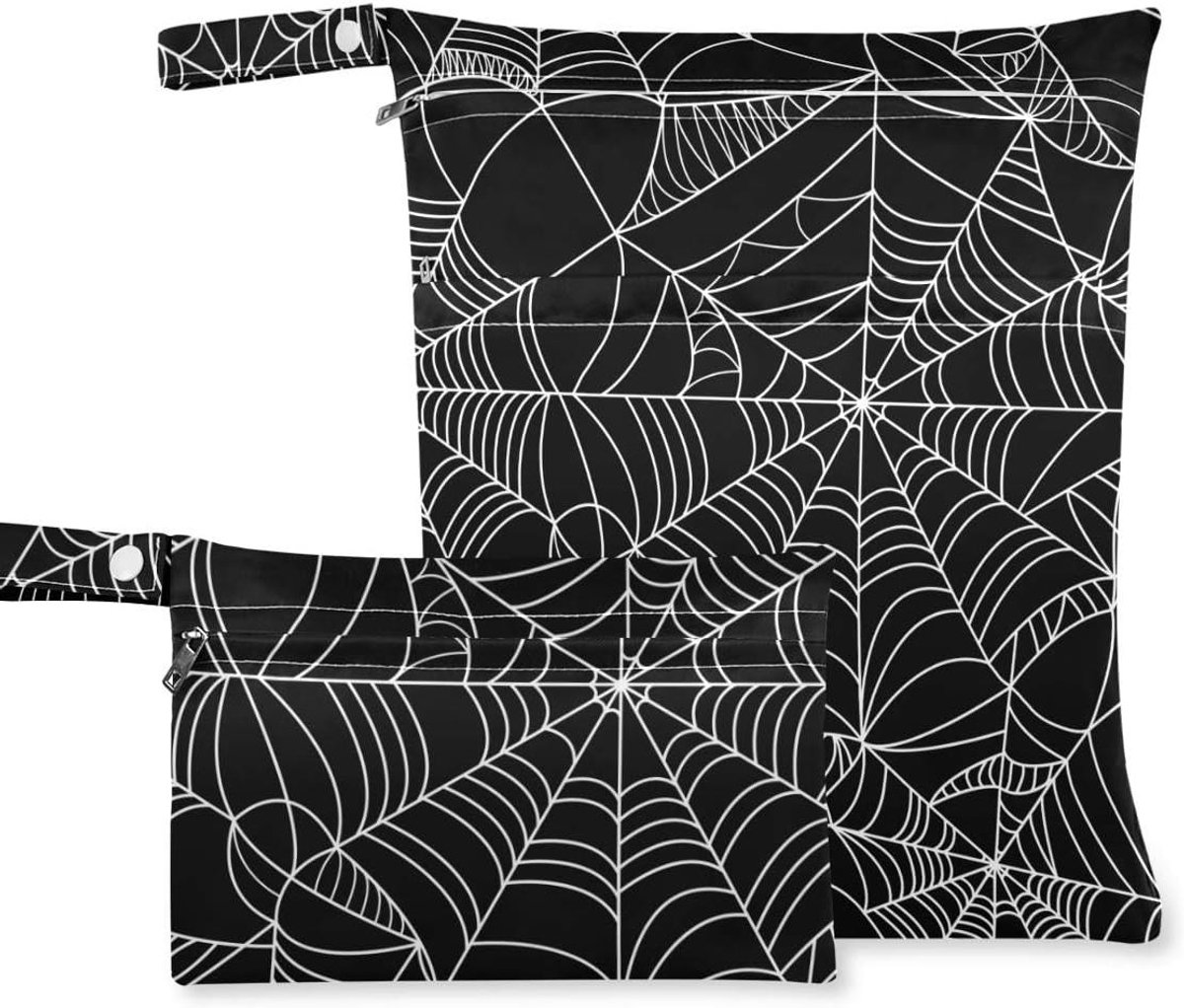 Natte Tas - Luierzakken - Reizen Organiseren - Waterdicht TPU Materiaal - 2 Stuks Groot Formaat - Halloween Spinnenweb