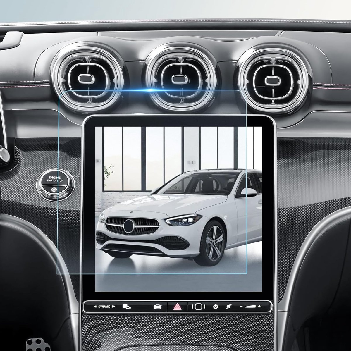 Matte Screen Protector voor Mercedes-Benz C-Class W206 & GLC X254 2021-2025, 11.9 Inch Navigatiescherm, Anti-reflectie, Vingerafdrukbestendig, Gehard Glas Bescherming