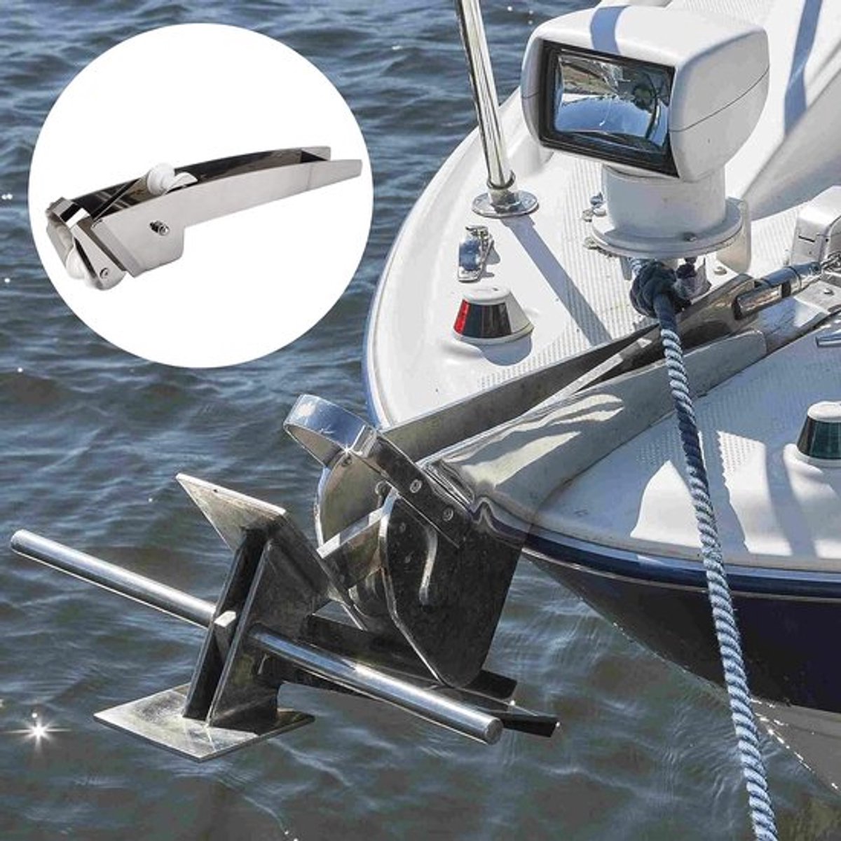 RVS Ankerroller 24 inch voor Boot, Geschikt voor 22-44 lbs Ankers, Duurzaam en Betrouwbaar Bootaccessoire voor Maritiem Gebruik