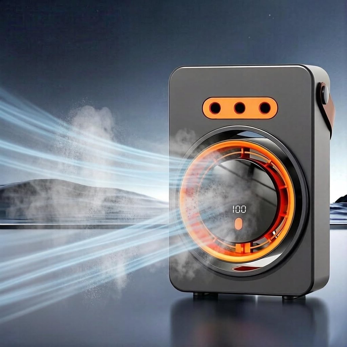Mobiele mini‑airconditioning, draagbare watergekoelde stille ventilator, USB‑luchtkoeler met water, oplaadbare accu, 100 windsnelheden en timerfunctie