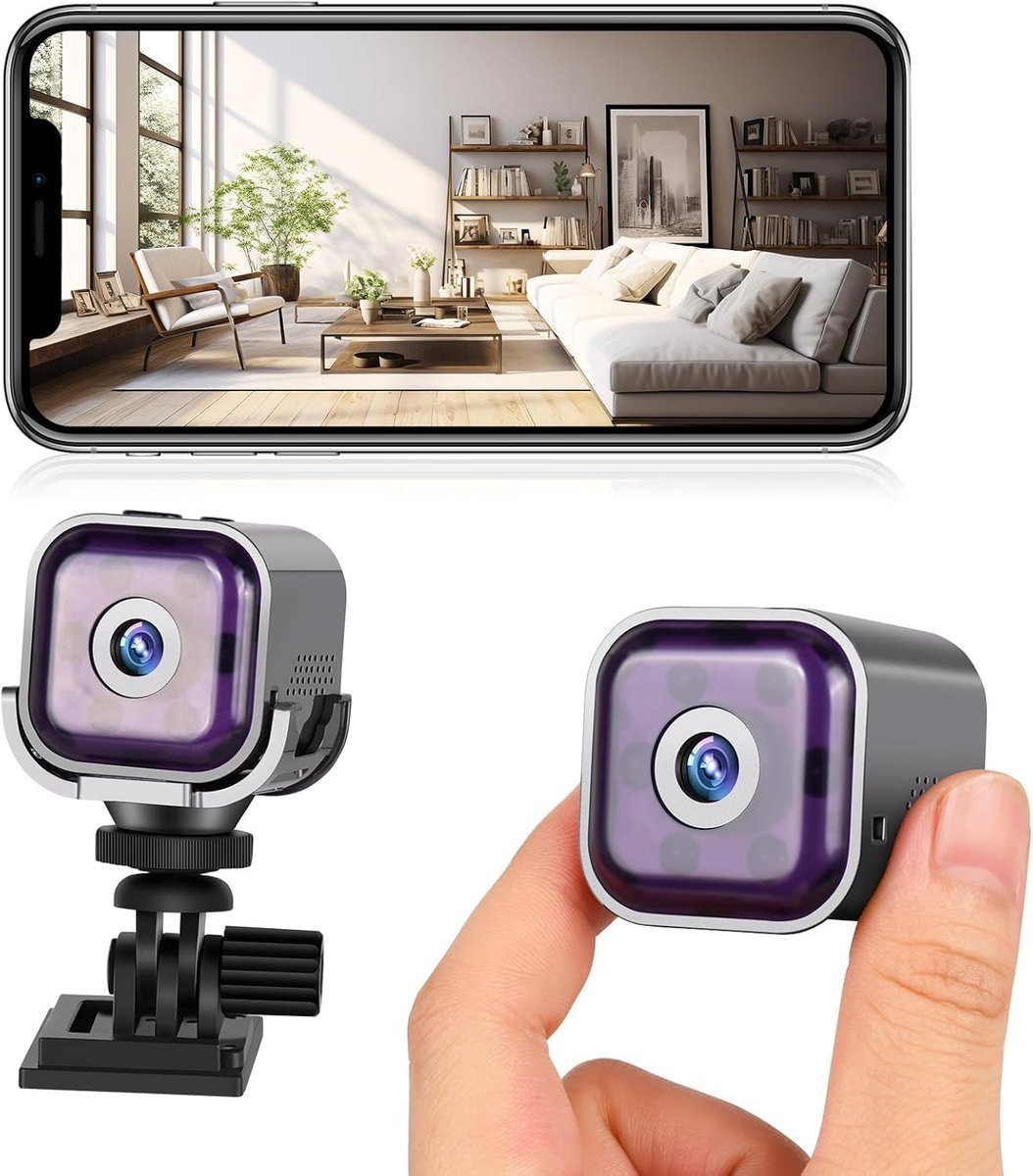 SnelShoppen - 1080p Wifi Mini Camera met Nachtzicht, Bewegingsdetectie, Draagbare Outdoor Beveiligingscamera met Accu, Tweerichtingsaudio, TF-geheugen