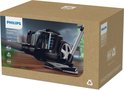 Doos van Philips PowerPro Expert stofzuiger zonder zak, model 7000 Series, 900W, in het zwart.