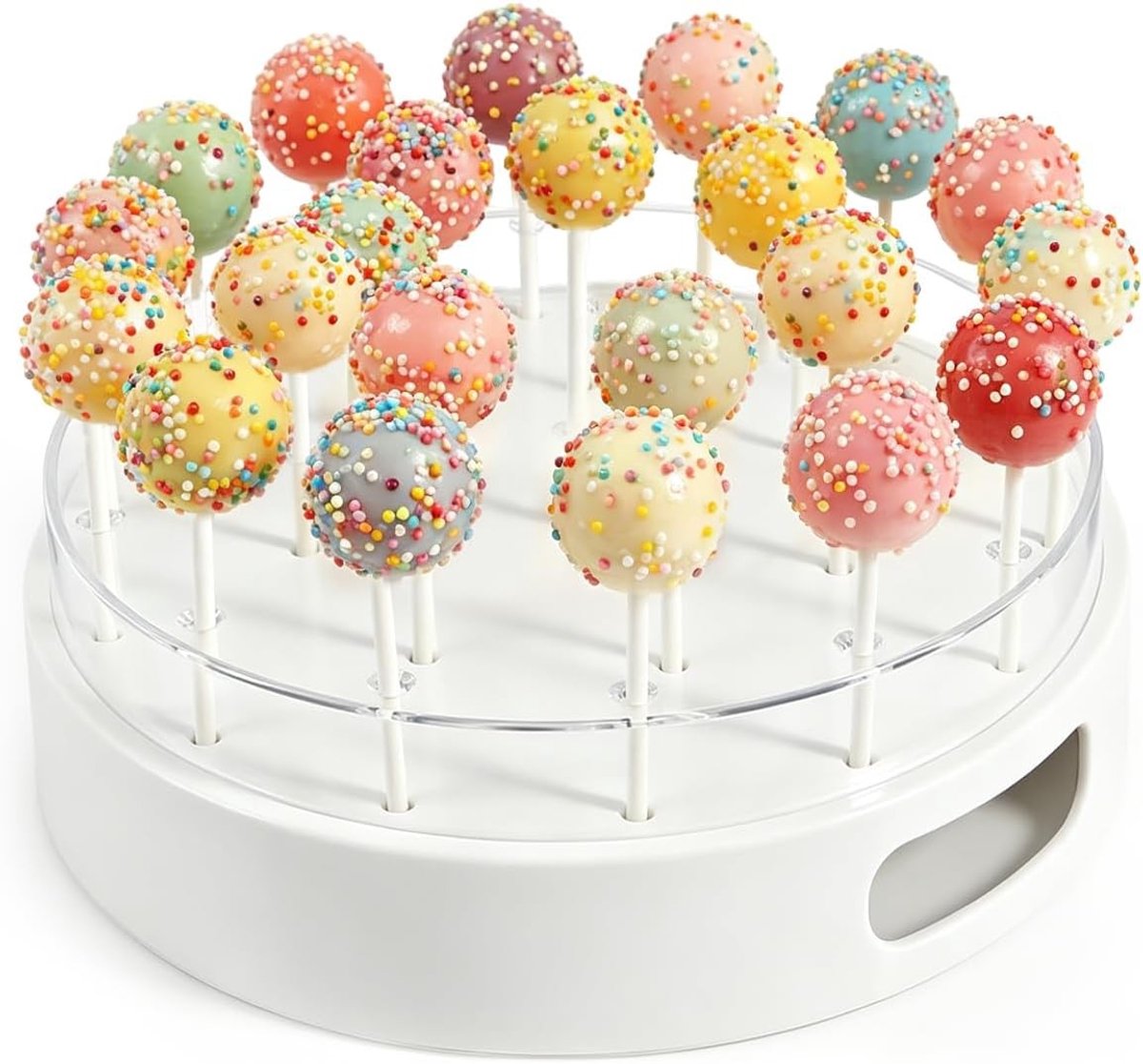 Ronde Cake Pop Stand met 22 Holes, Ideaal voor Decoreren en Presenteren van Cake Pops, Perfect voor Feestjes en Verjaardagen, Diameter 21 cm