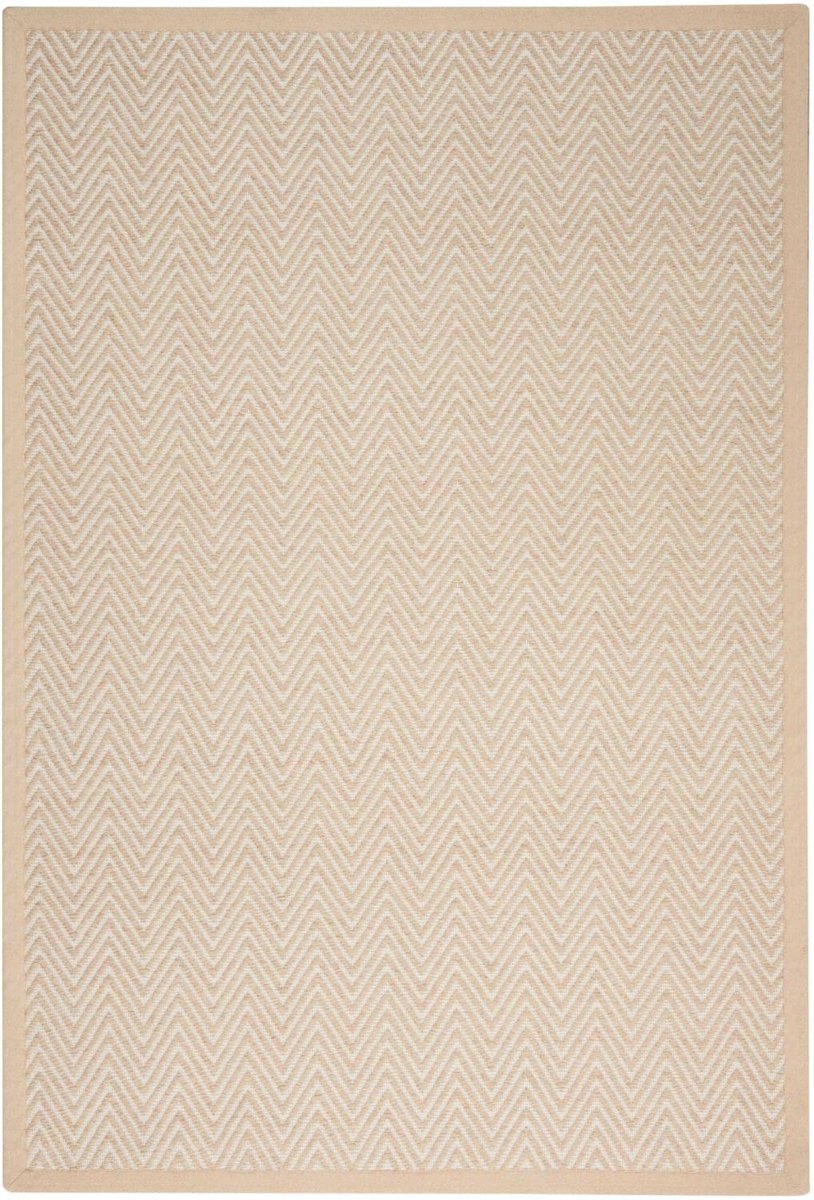 SnelShoppen - Vloerkleed Beige 152x229cm, 69% Polyester, 27% Wol, 4% Ander Materiaal, Perfect voor Woonkamer, Slaapkamer en Kinderen