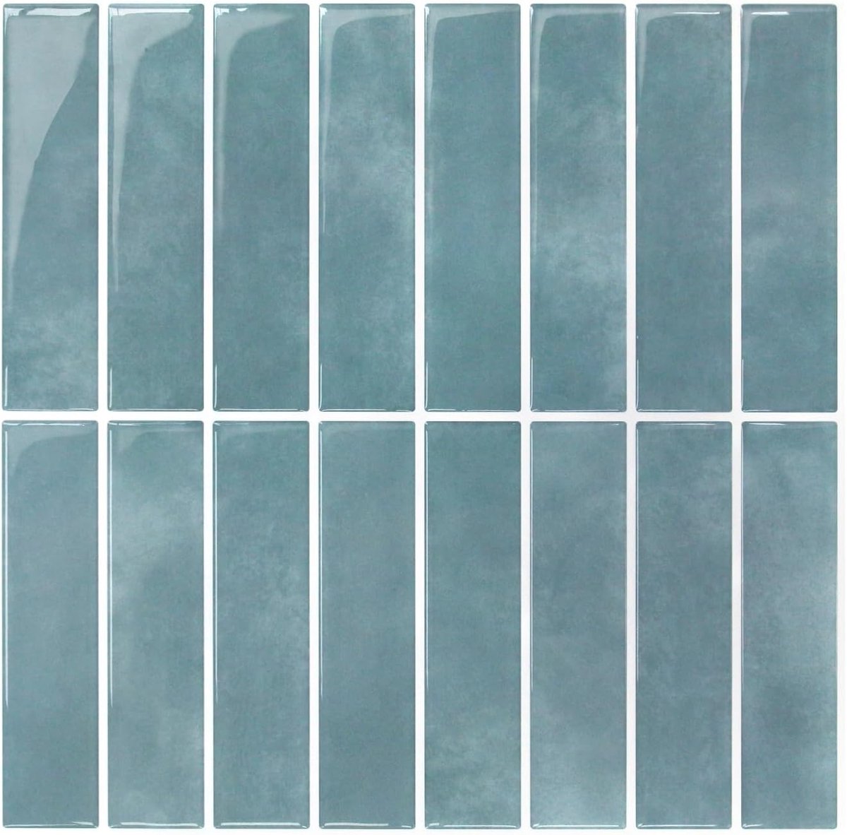 3D Tegel Stickers voor Keuken en Badkamer, Zelfklevende Vinyl Tegels in Aqua Blauw, Perfect voor Wanddecoratie (10 Stuks, 30.5 x 30.5 cm)