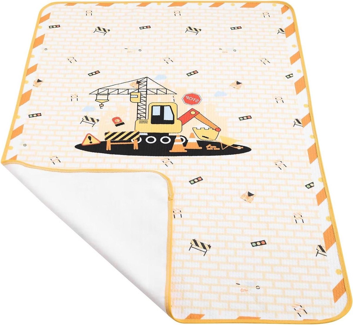 Waterdichte Verschoningsmat - Wasbare Aankleedkussen - Baby Verzorgen - 3-Laags Bescherming - 80 X 120 CM - Geel Graafmachine