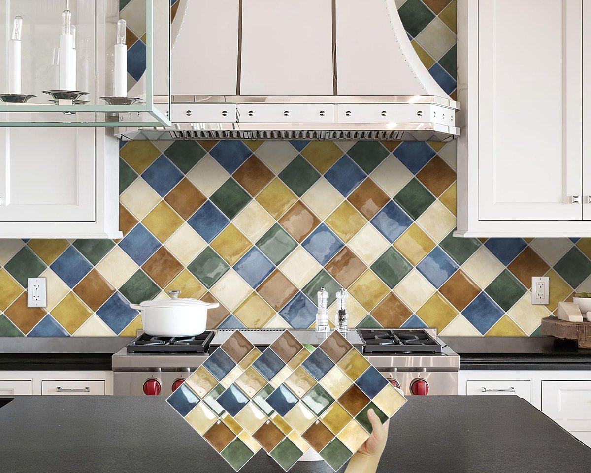 SnelShoppen - Zelfklevende Plaktegels Tegelstickers voor Wandtegels - 10 Vellen Decoratieve Tegels voor Keuken en Badkamer - Eenvoudige Installatie en