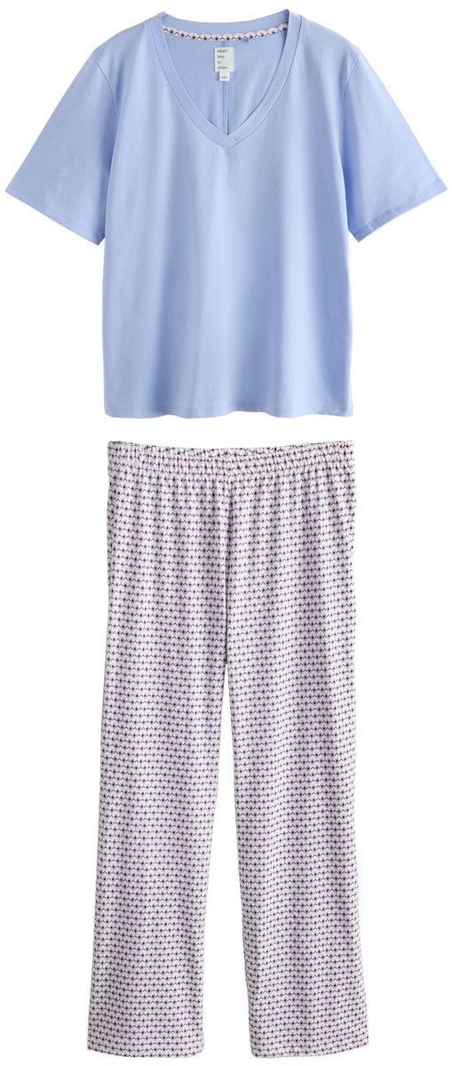 Next - Dames - Pyjama met korte mouwen - Blauw