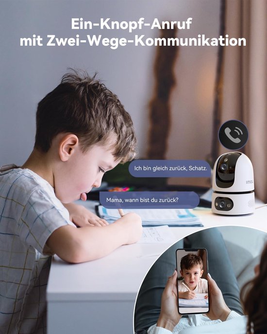 Binnencamera Met Twee Lenzen - Bewakingscamera AI - Huisbewaking Thuis - 360 Graden Draaibaar - 2K Resolutie - Wit — afbeelding 5