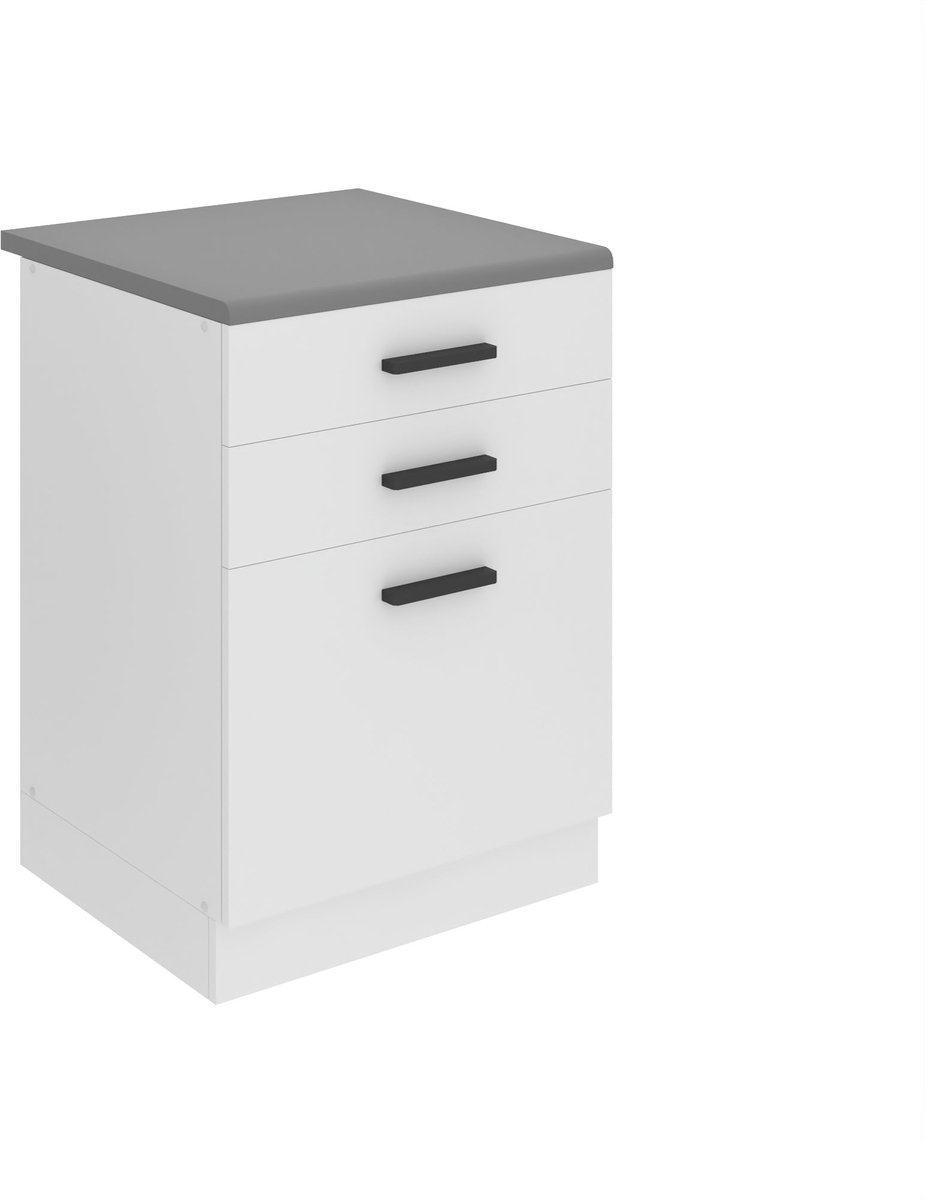 BELINI Keukenonderkast SDSZ 60 cm met Laden met Werkblad - Wit Mat