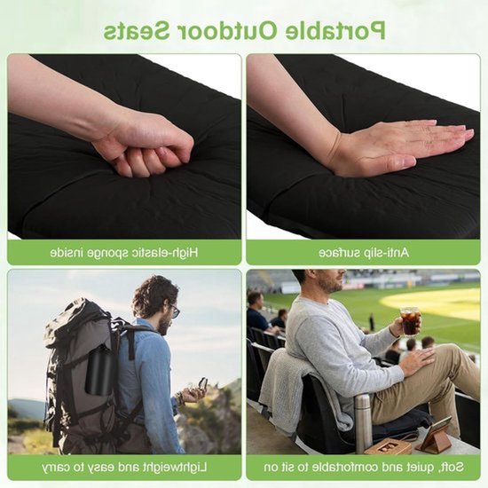 Dailygoods - Opblaasbare Reismat van Traagschuim - 40 x 30 cm - Draagbaar en Waterdicht van Dailygoods — afbeelding 2