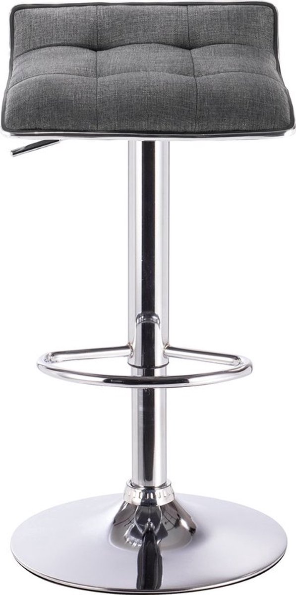 Saphly Barkrukken Set 84cm Donkergrijs - Verstelbaar, Linnen en Mini rugleuning - Voor Eetkamer, Keuken en Woonkamer