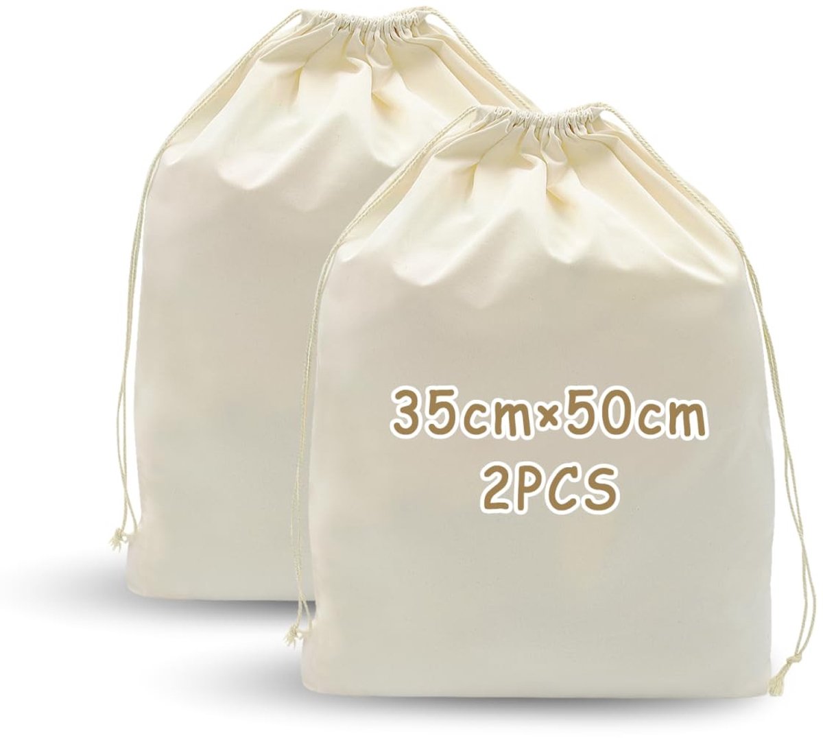 Dailygoods - Set van 2 Canvastassen - Herbruikbare Waszakken met Handgrepen