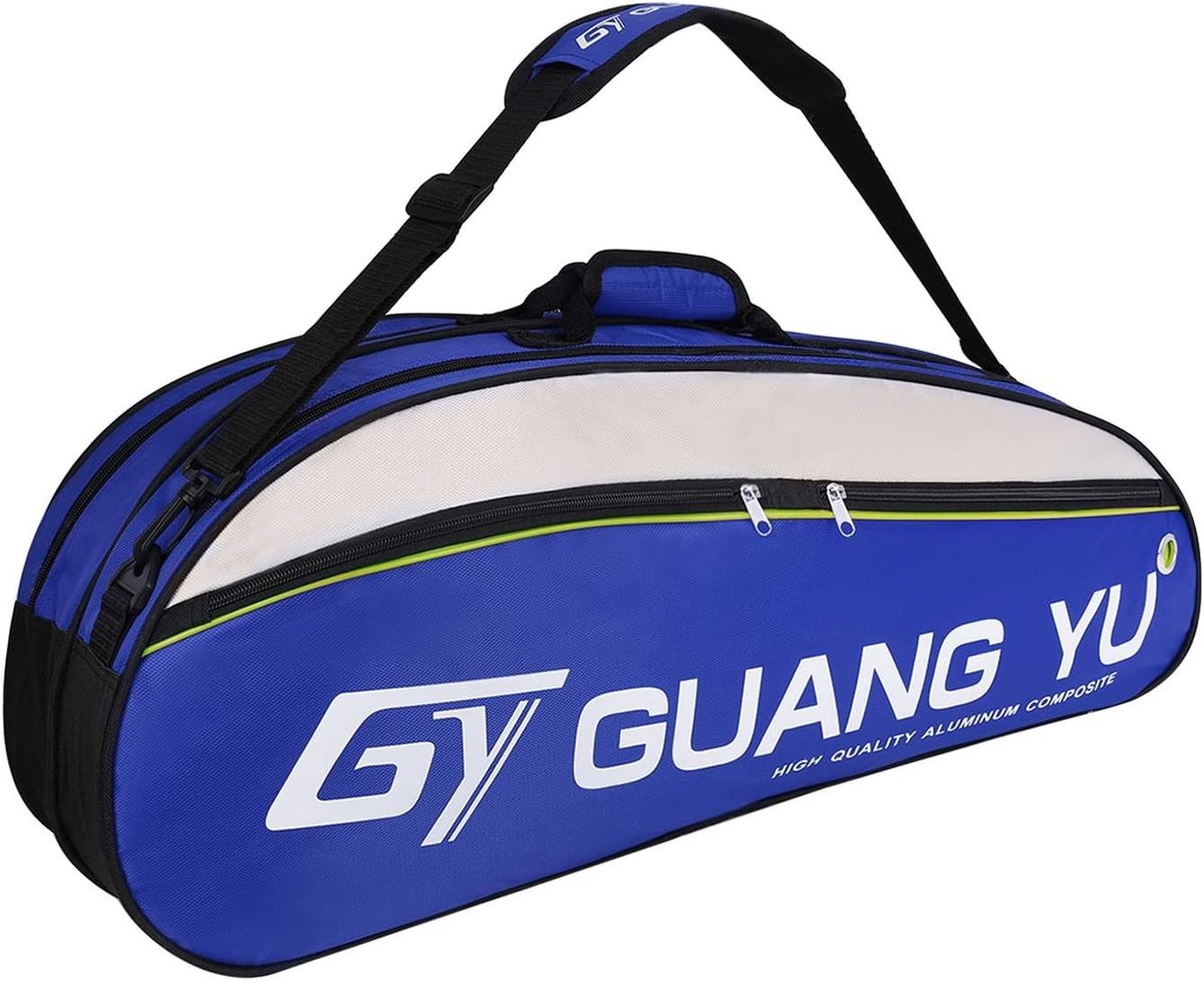 Extra Grote Waterdichte Badminton Tas met Schoencompartiment - Ideaal voor Squash, Tennis en Gym met Ruimte voor 6 Rackets, Schoenen en Kleding