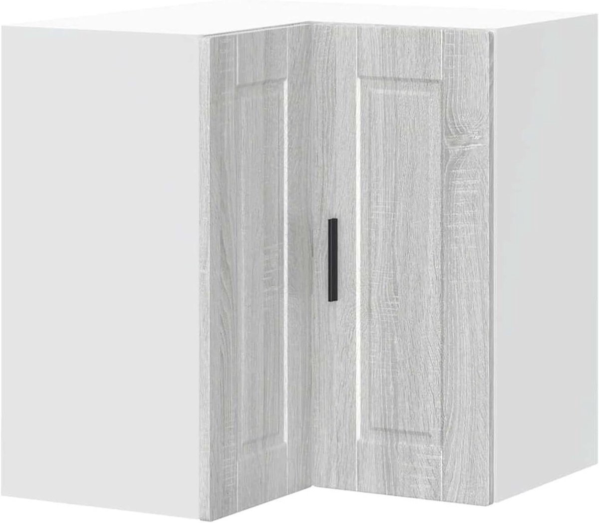 Keukenhoekhangkast - Bovenkast Keuken - Keuken Opbergen - Ruimtebesparend Hoekontwerp - 60 cm Hoog - Grijs Sonoma