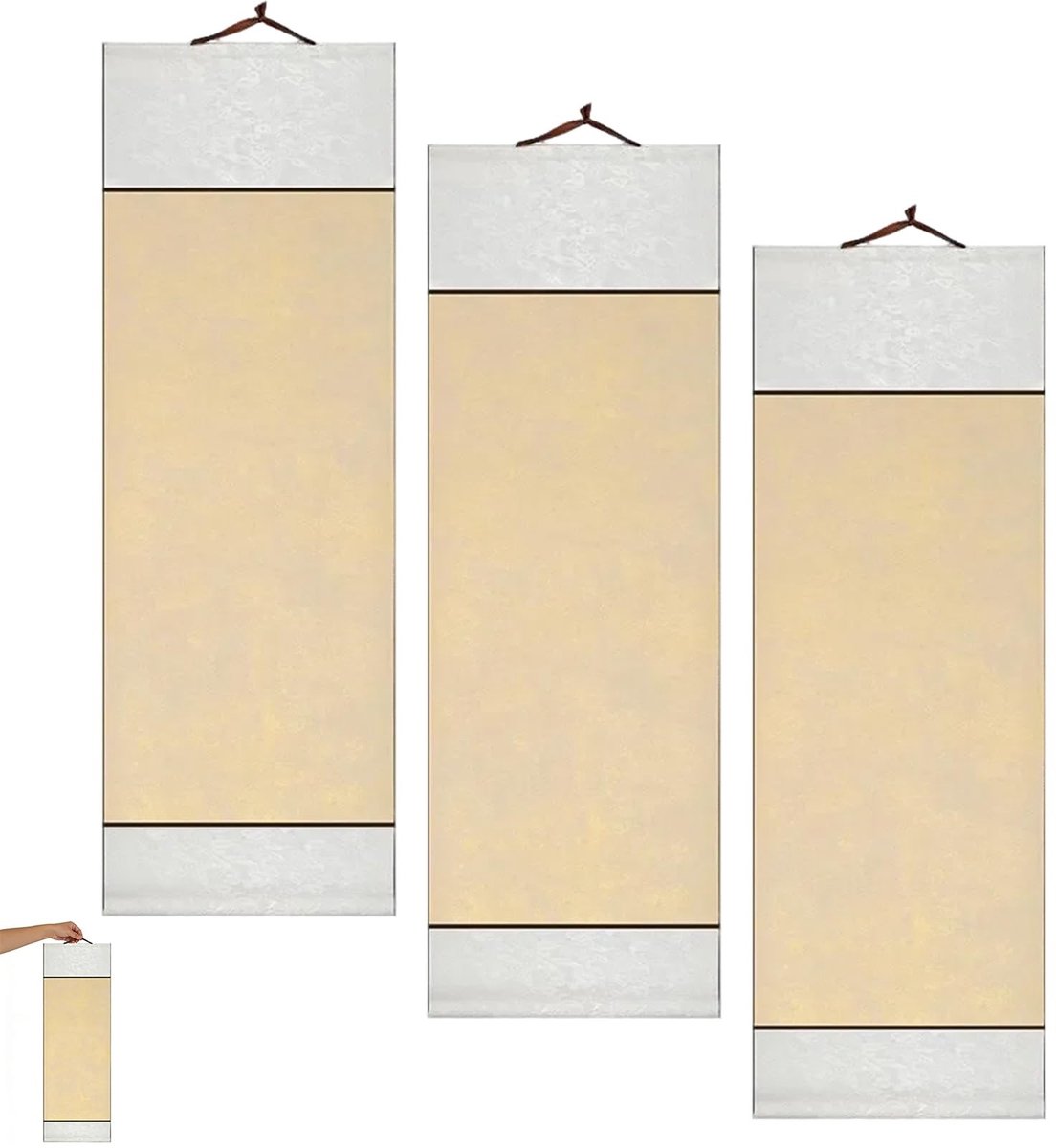Omgoods - Set van 3 Chinese Rol Scrolls voor Calligrafie en Schilderkunst