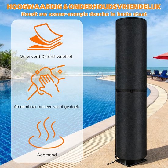 Draagbare Zonne Douchetent - Waterdicht, Winddicht en UV-bestendig voor Tuin, Buiten en Zwembad - Robuust Oxford Stof (230 x 67 cm) met Band en Trekkoord voor Ideale Pasvorm en Jaarlijkse Bescherming — afbeelding 4