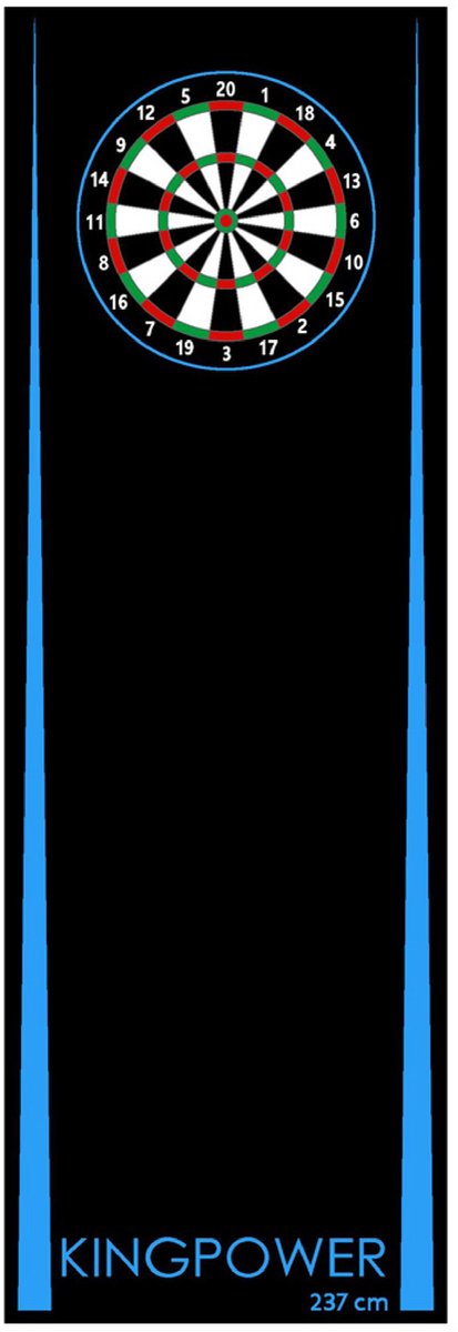 Kingpower Dart Mat Dart Tapijt Toernooimat Afvoerlijn Vloerbescherming Accessoires Darts Dartbord Dartbord 2 maten 237cm en 290cm verschillende designs