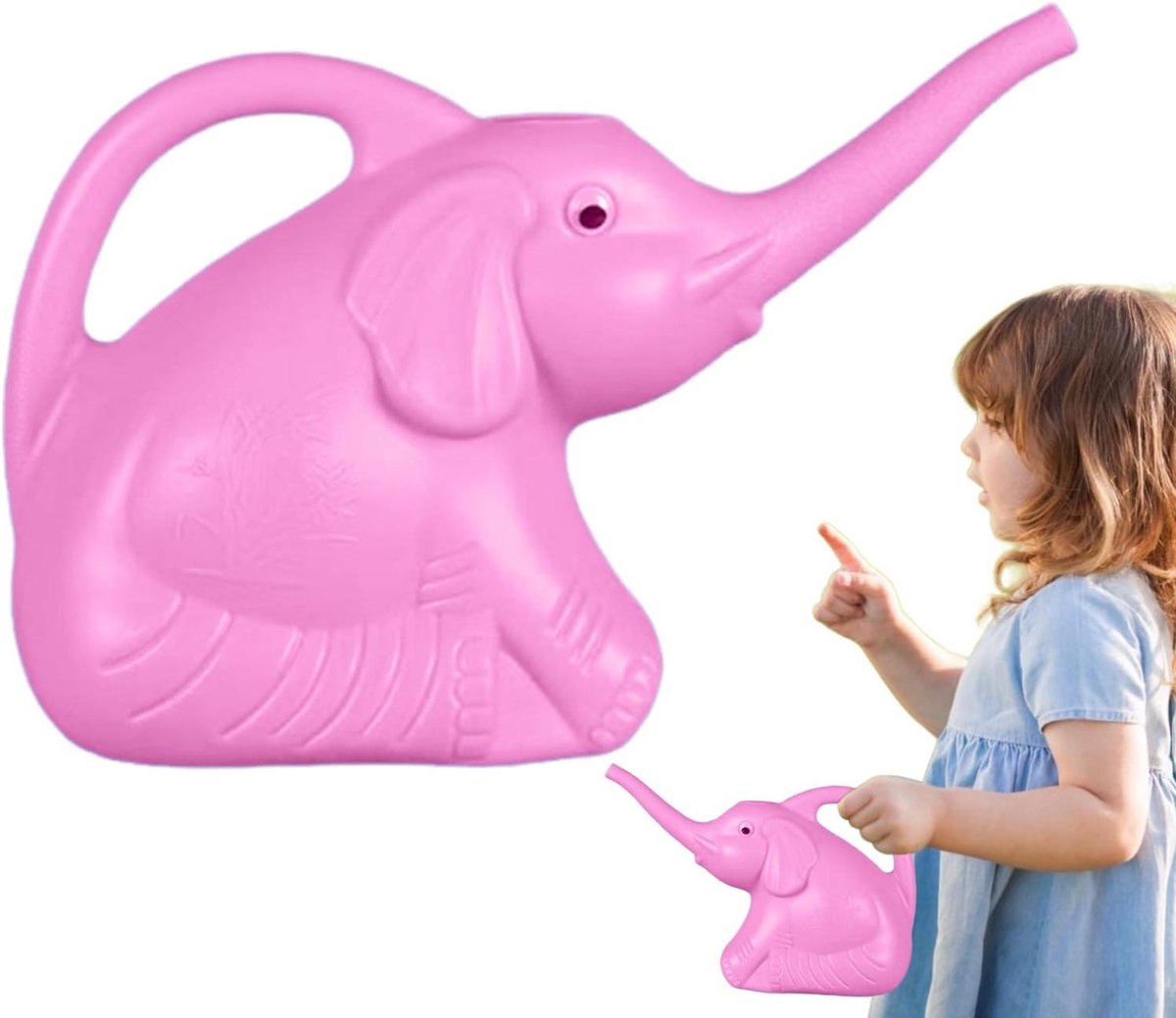 Waterkan Kinderen - Olifant Gietertje - Planten Water Geven - Lange Tuit - 13x19x13 cm - Roze