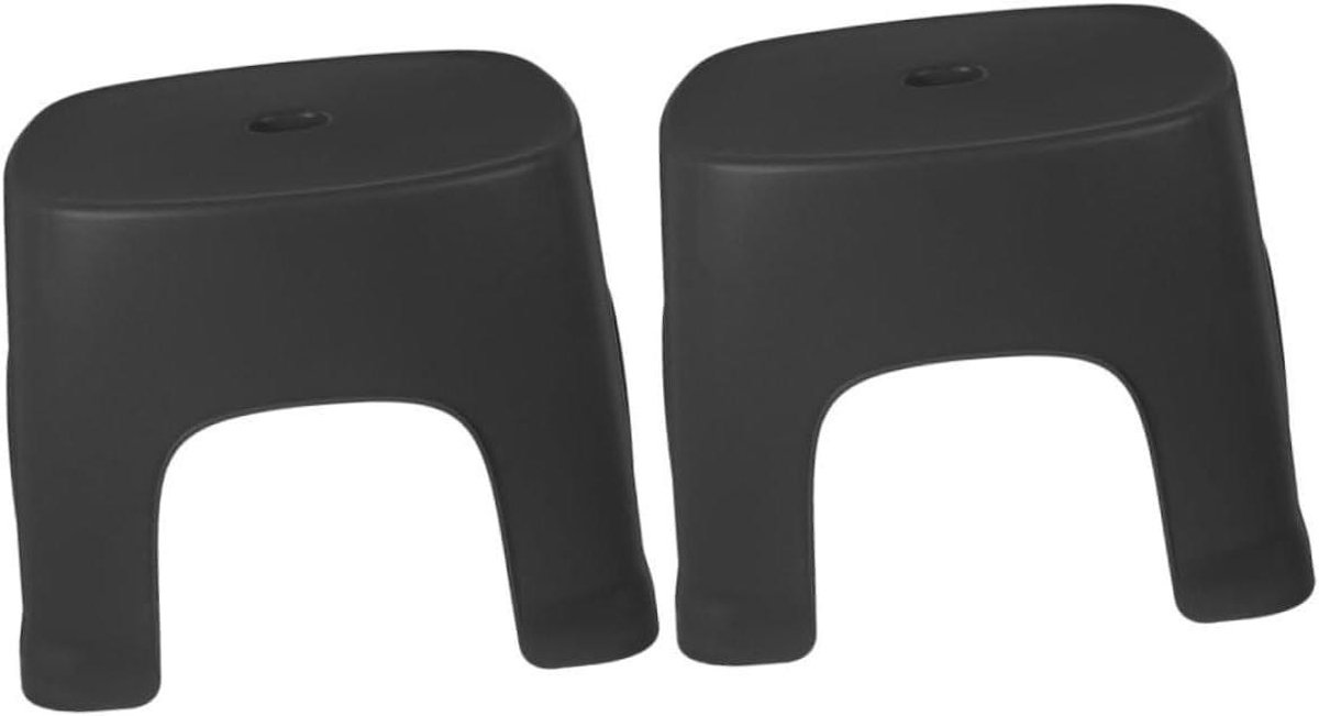 Ottomaanse Poef - Kruk Voetenbankje - Ontspannen Zitten - Scandinavisch Geïnspireerd - 20.5 x 19.5 x 16 cm - Zwart